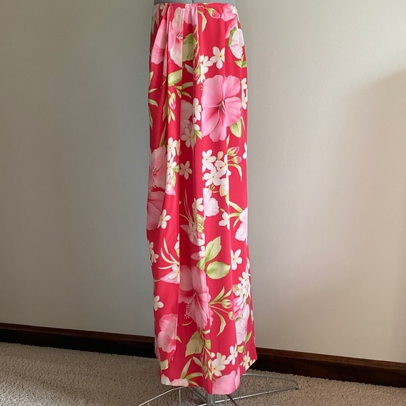 Maxi Silk Skirt Talbots Women's Size 8 Faux Wrap Floral Print - Pre-Owned - Picture 3 of 8